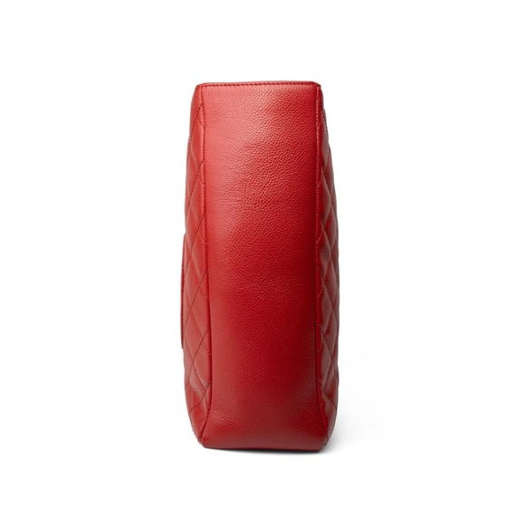 RARE!!! CHANEL PST XL RED QUILTED CAVIAR - Picture 6 of 16